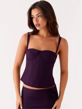 Peppermayo Campbell Purple Bustier Corset Top